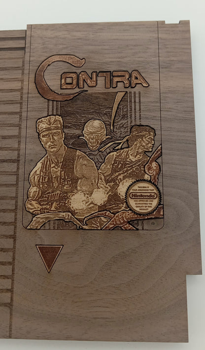 Wooden Contra NES Cartridge