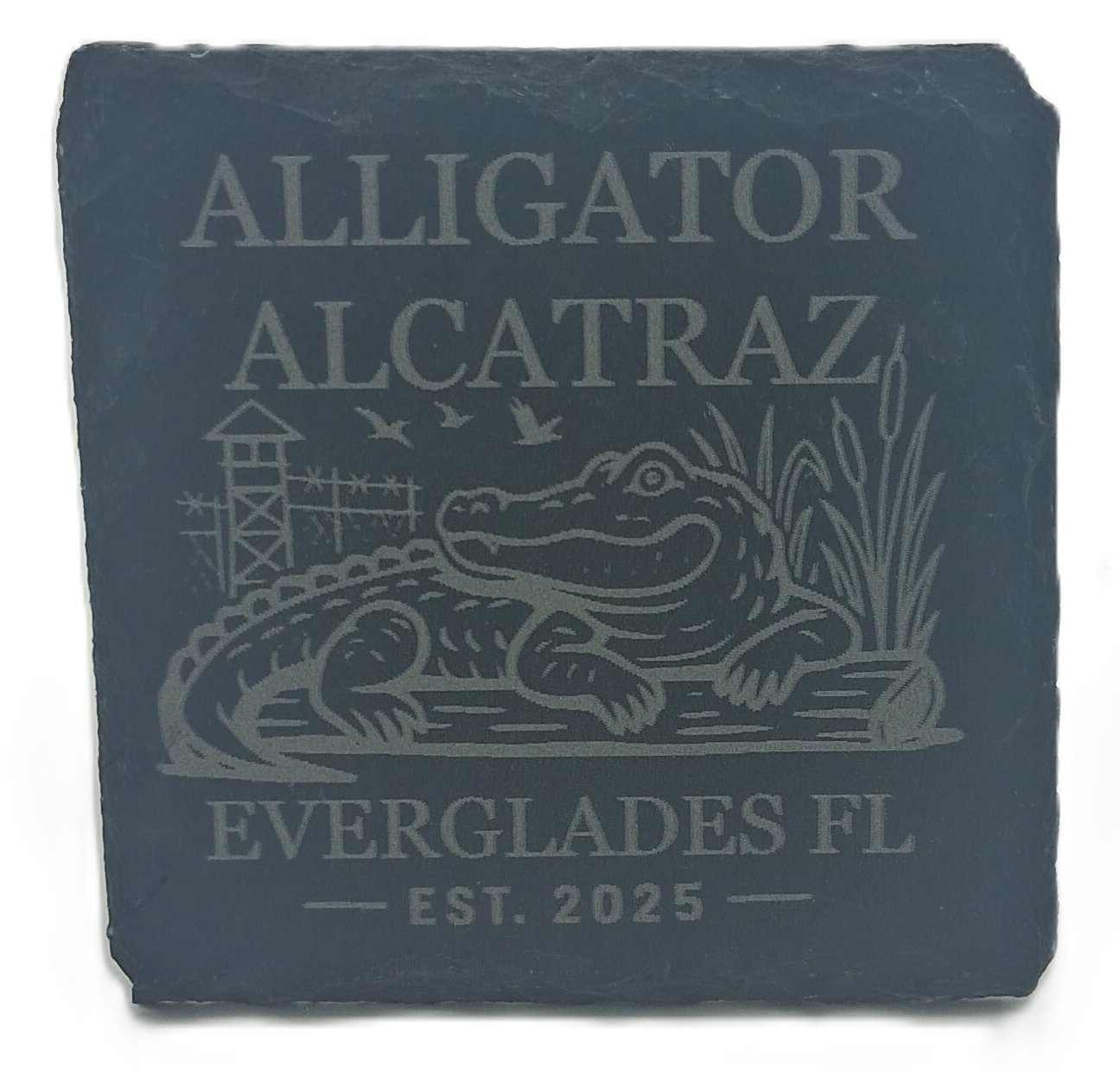 Alligator Alcatraz Slate Coasters