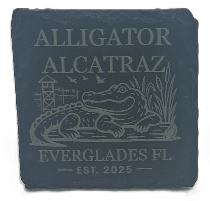 Alligator Alcatraz Slate Coasters