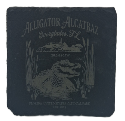Alligator Alcatraz Slate Coasters