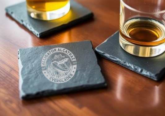 Alligator Alcatraz Slate Coasters