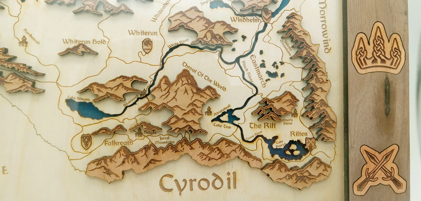 Skyrim Wood Map Walnut and Cherry