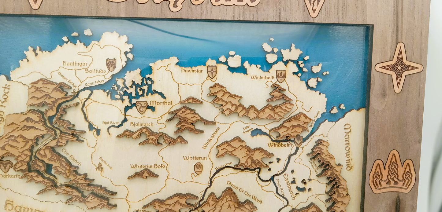 Skyrim Wood Map Walnut and Cherry