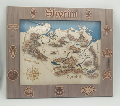 Skyrim Wood Map Walnut and Cherry