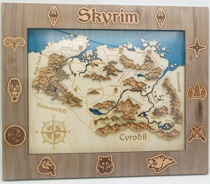 Skyrim Wood Map Walnut and Cherry