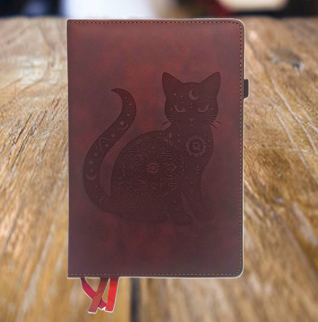 Celestial Cat Leather Notebook