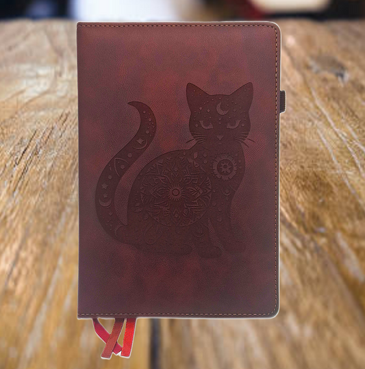 Celestial Cat Leather Notebook