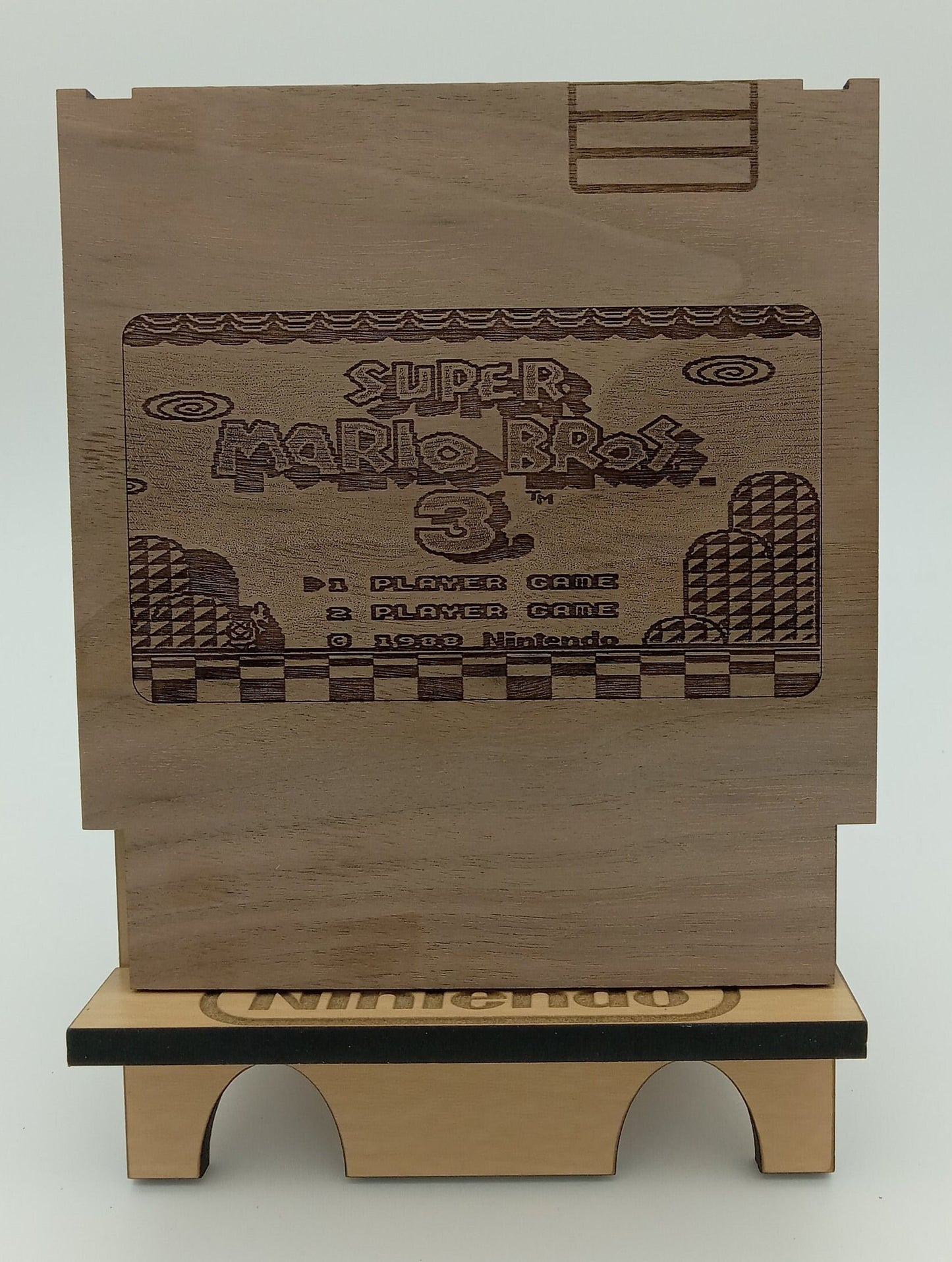 Wooden Super Mario Bros 3 NES Cartridge