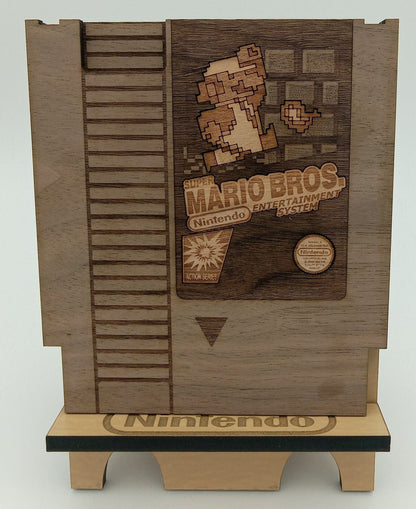 Wooden Mario Bros NES Cartridge